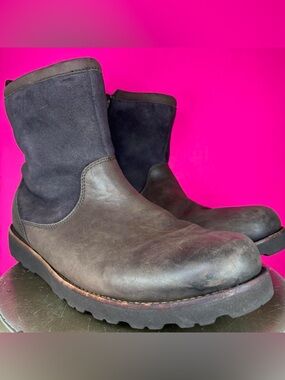 UGG Hendren TL Brown Leather Shearling Lined Waterproof Boot US 12